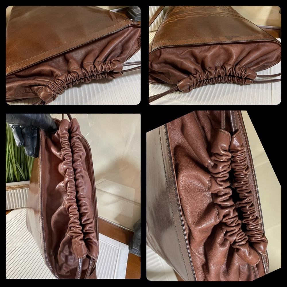 Fendi Ultra Rare Vintage all Leather Bucket Bag, One of a Kind! 40+yrs Old - Picture 5 of 17